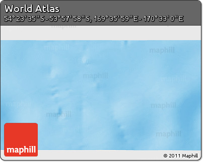 Physical 3D Map of the Area around 54° 10' 47" S, 170° 4' 29" E