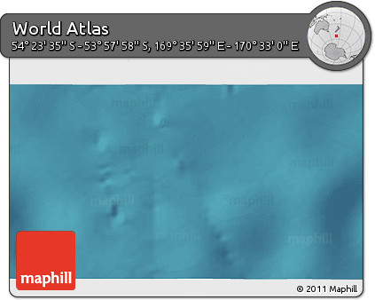 Satellite 3D Map of the Area around 54° 10' 47" S, 170° 4' 29" E