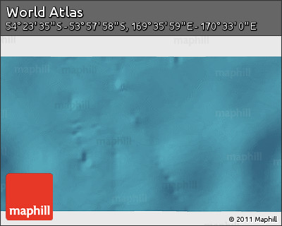 Satellite 3D Map of the Area around 54° 10' 47" S, 170° 4' 29" E