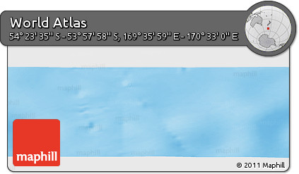 Physical Panoramic Map of the Area around 54° 10' 47" S, 170° 4' 29" E