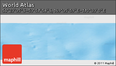 Physical Panoramic Map of the Area around 54° 10' 47" S, 170° 4' 29" E