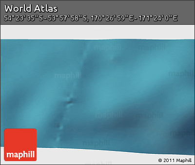 Satellite 3D Map of the Area around 54° 10' 47" S, 170° 55' 30" E