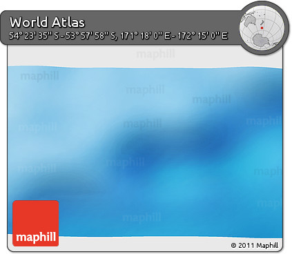 Physical 3D Map of the Area around 54° 10' 47" S, 171° 46' 30" E