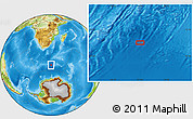 Physical Location Map of the area around 54° 10' 47" S, 31° 31' 29" E
