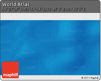 Physical 3D Map of the Area around 54° 10' 47" S, 33° 13' 30" E