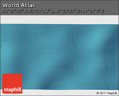 Satellite 3D Map of the Area around 54° 10' 47" S, 40° 52' 30" E