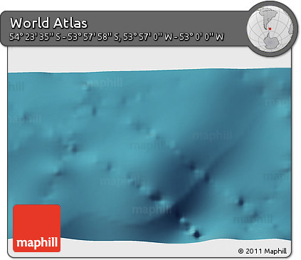 Satellite 3D Map of the Area around 54° 10' 47" S, 53° 28' 30" W
