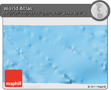 Physical 3D Map of the Area around 54° 10' 47" S, 55° 10' 29" W