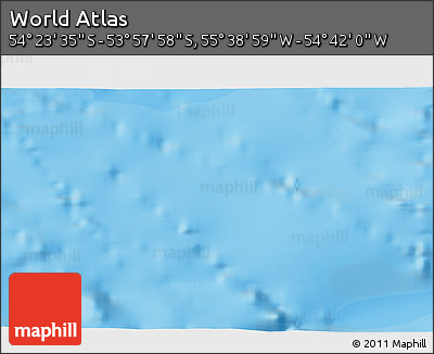 Political 3D Map of the Area around 54° 10' 47" S, 55° 10' 29" W