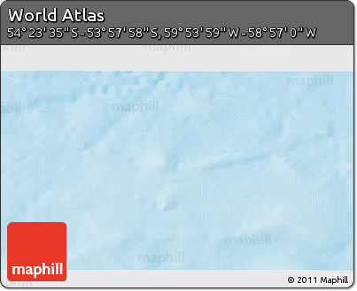 Physical 3D Map of the Area around 54° 10' 47" S, 59° 25' 29" W