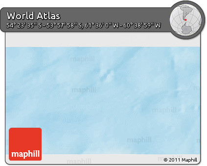 Physical 3D Map of the Area around 54° 10' 47" S, 61° 7' 30" W
