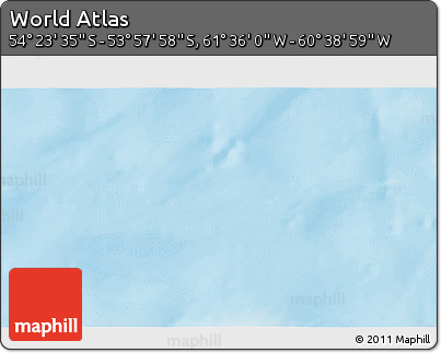 Physical 3D Map of the Area around 54° 10' 47" S, 61° 7' 30" W
