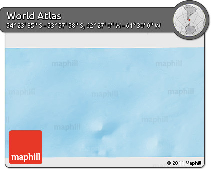 Physical 3D Map of the Area around 54° 10' 47" S, 61° 58' 30" W