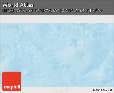 Physical 3D Map of the Area around 54° 10' 47" S, 65° 22' 30" W