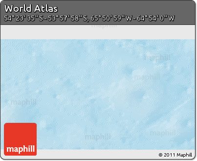 Physical 3D Map of the Area around 54° 10' 47" S, 65° 22' 30" W