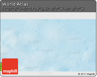 Physical 3D Map of the Area around 54° 10' 47" S, 66° 13' 29" W