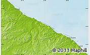 Physical Map of the area around 54° 10' 47" S, 67° 4' 29" W