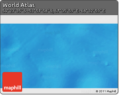 Physical 3D Map of the Area around 54° 10' 47" S, 68° 4' 29" E