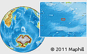 Physical Location Map of the area around 54° 10' 47" S, 68° 4' 29" E