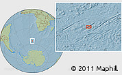 Savanna Style Location Map of the area around 54° 10' 47" S, 6° 1' 30" E, hill shading