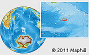 Physical Location Map of the area around 54° 10' 47" S, 72° 19' 29" E