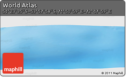 Physical Panoramic Map of the Area around 54° 10' 47" S, 72° 19' 29" E