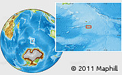 Physical Location Map of the area around 54° 10' 47" S, 74° 1' 30" E