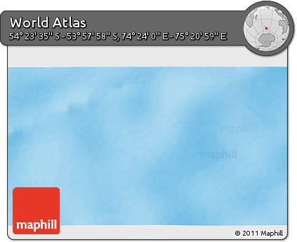 Physical 3D Map of the Area around 54° 10' 47" S, 74° 52' 30" E