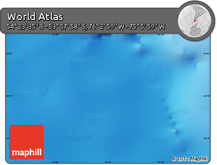 Physical Map of the Area around 54° 10' 47" S, 75° 34' 29" W