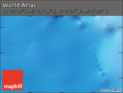 Physical Map of the Area around 54° 10' 47" S, 75° 34' 29" W