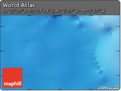 Physical Map of the Area around 54° 10' 47" S, 75° 34' 29" W