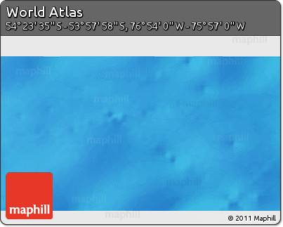 Physical 3D Map of the Area around 54° 10' 47" S, 76° 25' 30" W