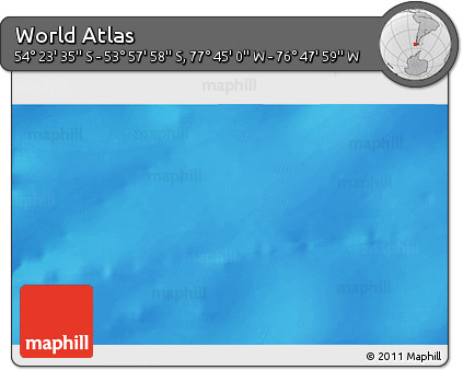 Physical 3D Map of the Area around 54° 10' 47" S, 77° 16' 30" W