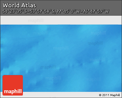 Physical 3D Map of the Area around 54° 10' 47" S, 77° 16' 30" W