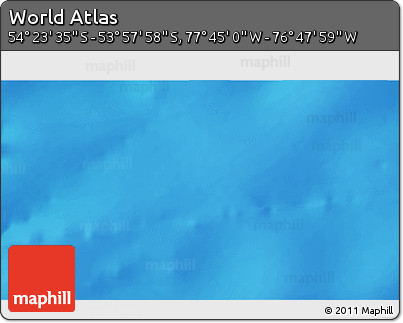 Physical 3D Map of the Area around 54° 10' 47" S, 77° 16' 30" W