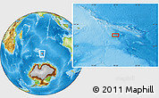 Physical Location Map of the area around 54° 10' 47" S, 79° 7' 30" E