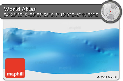 Physical Panoramic Map of the Area around 54° 10' 47" S, 7° 43' 29" E