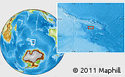 Physical Location Map of the area around 54° 10' 47" S, 80° 49' 29" E