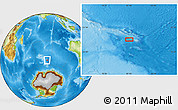 Physical Location Map of the area around 54° 10' 47" S, 81° 40' 30" E