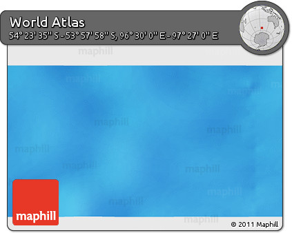 Physical 3D Map of the Area around 54° 10' 47" S, 96° 58' 29" E