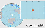Gray Location Map of the area around 54° 33' 39" S, 100° 22' 30" E