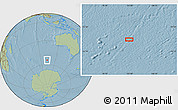 Savanna Style Location Map of the area around 54° 33' 39" S, 102° 55' 30" E, hill shading