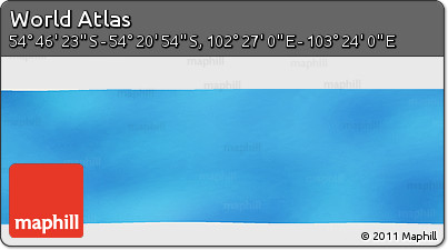 Physical Panoramic Map of the Area around 54° 33' 39" S, 102° 55' 30" E