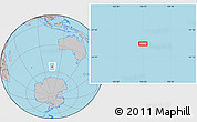 Gray Location Map of the area around 54° 33' 39" S, 106° 19' 29" E