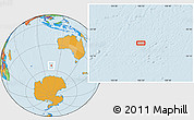 Political Location Map of the area around 54° 33' 39" S, 106° 19' 29" E