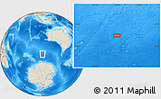 Shaded Relief Location Map of the area around 54° 33' 39" S, 106° 19' 29" E
