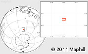 Blank Location Map of the area around 54° 33' 39" S, 107° 10' 30" E