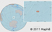 Gray Location Map of the area around 54° 33' 39" S, 107° 10' 30" E, hill shading