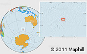 Political Location Map of the area around 54° 33' 39" S, 108° 52' 30" E