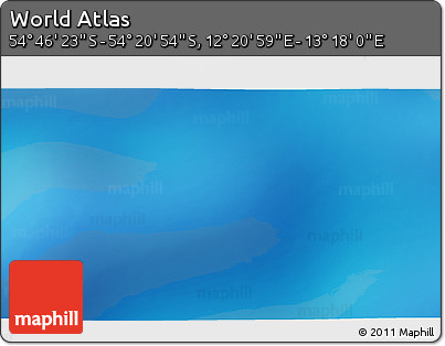 Physical 3D Map of the Area around 54° 33' 39" S, 12° 49' 29" E